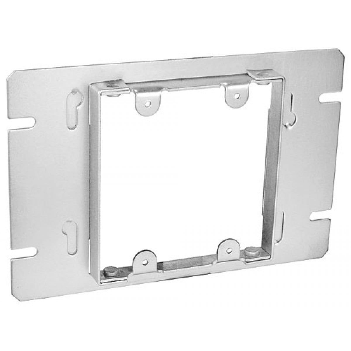 1 Pc, Two Gang MultiGang Box Cover, Cover, 1/2 In. Raised, Zinc Plated