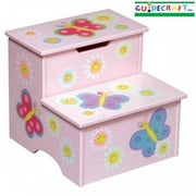Guidecraft Butterfly Pink Kids Wooden Storage Chest Box