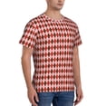thumbnail image 5 of Rocae Red and Brown Squares for Men's Moisture-Wicking Crew Tee - T-Shirt for Sports, Outdoor Activities, and Casual WearSmall, 5 of 9