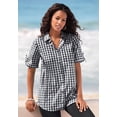 thumbnail image 2 of Roaman's Women's Plus Size French Check Shirt, 2 of 6