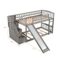 thumbnail image 2 of Gray Stairway Twin over Twin Bunk Bed with Two Drawers and Slide, 2 of 8