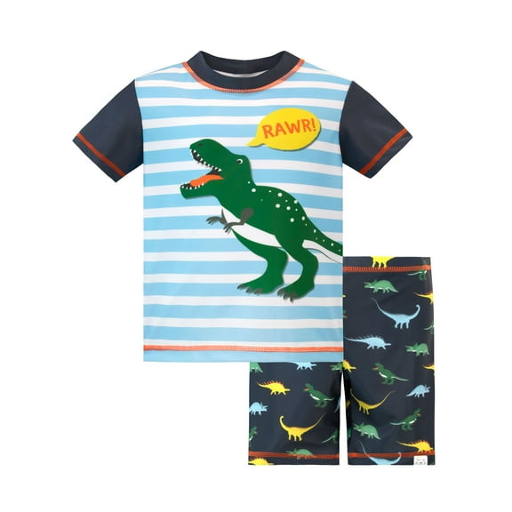 Harry Bear Boys Dinosaur Short Sleeve Swim Set Sizes 2T-6