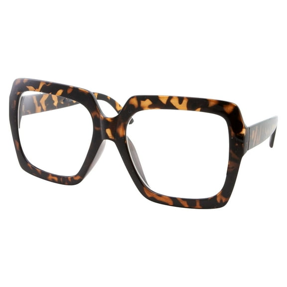 GrinderPUNCH XL Square Thick Chunky Oversized Costume Fashion Clear Lens Glasses for Men and Women