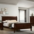thumbnail image 5 of Furniture of America  Lavina Transitional Solid Wood Sleigh Panel Bed Cherry Full, 5 of 5