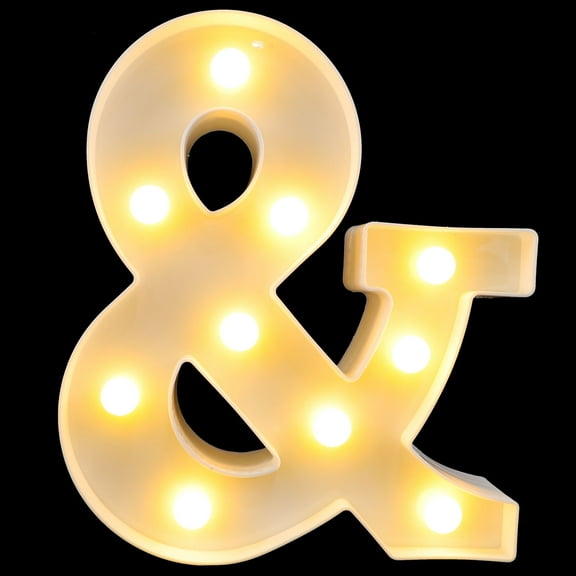 OUNONA Plastic LED Marquee Light, White, Desktop Symbol Lamp, Party Decor, Unique Night Light