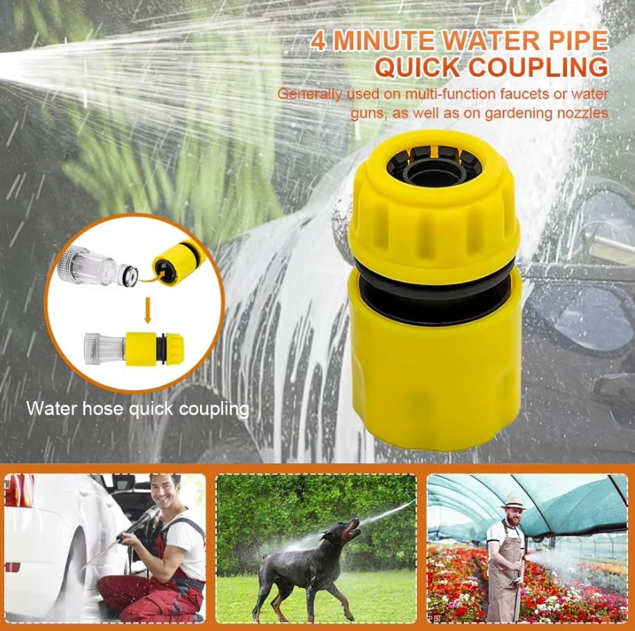 MKEUDQ-2.5" x 1.25" Quick Connect Pressure Washer Garden Hose Adapter PW909103K Replace for Pressure Washer Parts/Quick Connect Garden Hose Adapter, 3/4\u201d BSP Threading, Yellow
