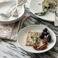 thumbnail image 4 of over&back Stoneware Plates - Dish Set with 4 Appetizer Plates - 4-Piece All-Occasion Place Settings - Elegant Dinnerware Sets for Home and Kitchen - 6.3" x 6.3" - Semi-Matte White, 4 of 8
