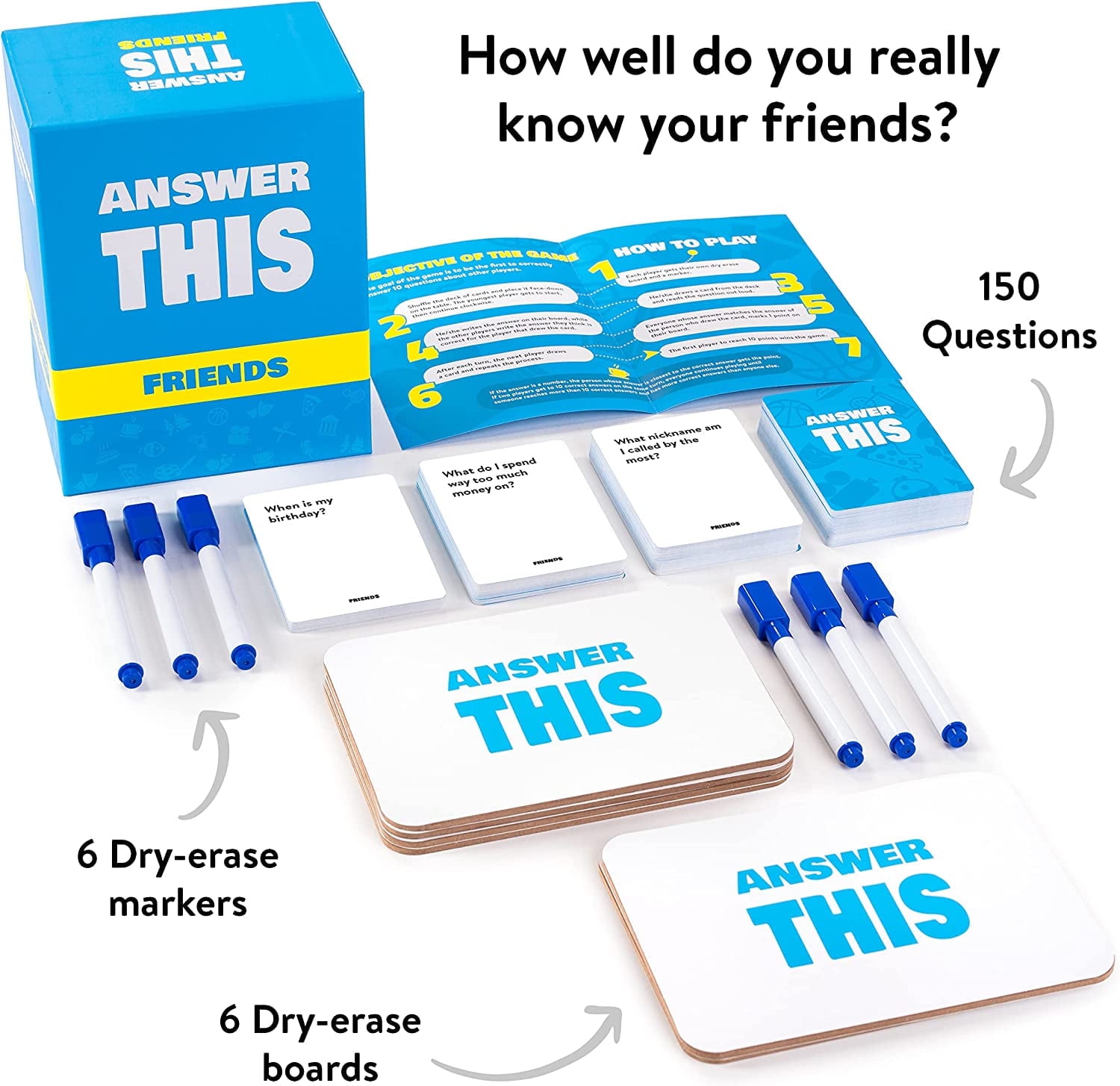 Answer This: Friends - How Well Do You Know Your Family & Friends? - Fun Party Card Game 2-6 Players