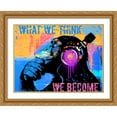 thumbnail image 2 of Stephen Chambers 14x12 Gold Ornate Wood Framed With Double Matting Wall Art Titled - What We Think, 2 of 6