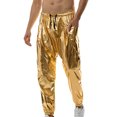 thumbnail image 1 of Faithtur Men's Metallic Joggers Shiny Drawstring Elastic Waist Solid Color Athletic Workout Pants Sweatpants, 1 of 5