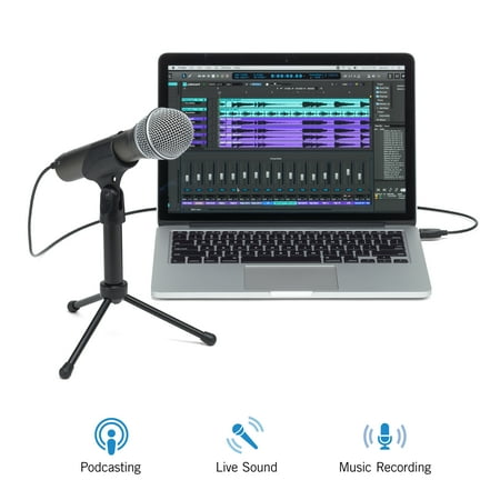 Samson Q2U Rugged Wired Dynamic Microphone - Gray - 6.56 ft - Mono - 50 Hz to 15 kHz - 32 Ohm -54 dB - Cardioid, Uni-directional - Handheld, Stand Mountable - XLR, Mini USB, Mini-phone