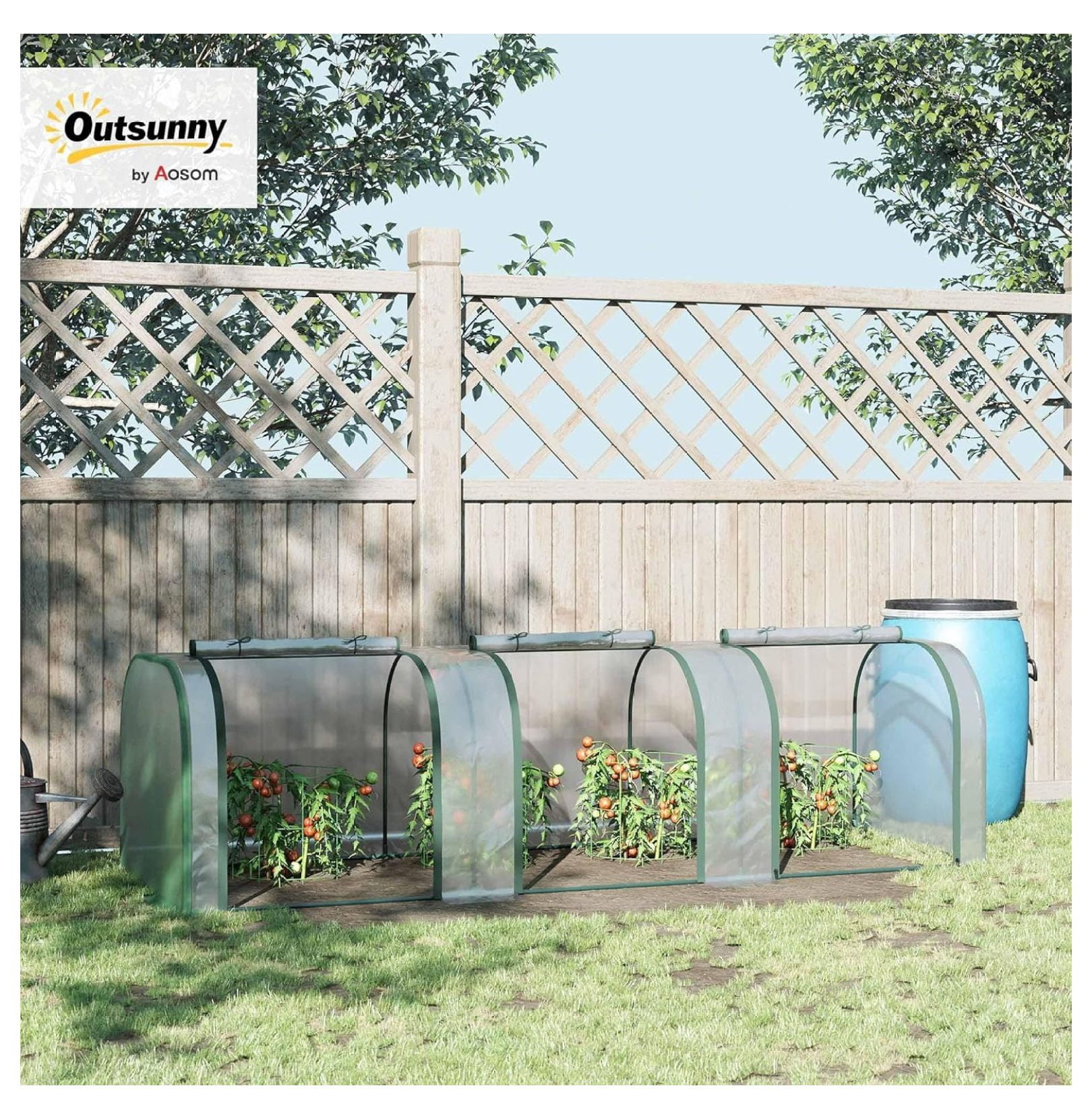 SONGMY 10' x 3' x 2.5' Mini Greenhouse, Portable Tunnel Green House with Roll-Up Zippered Doors, UV Waterproof Cover, Steel Frame, Clear