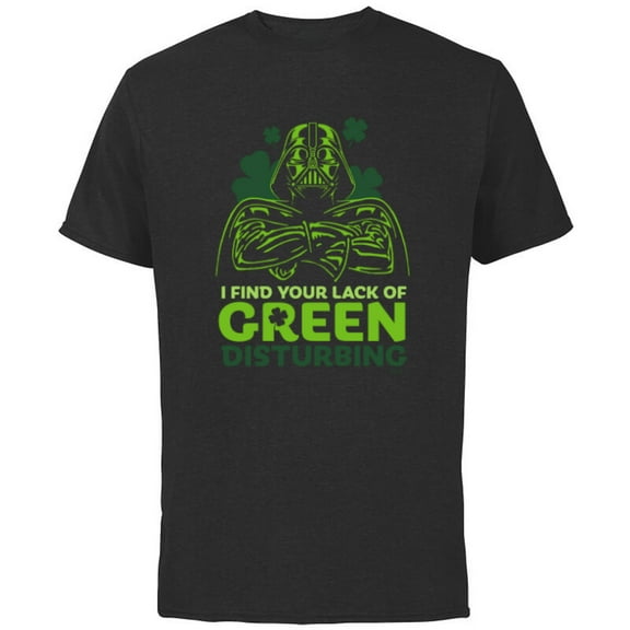 Star Wars Darth Vader Lack of Green Funny St. Patrick's Day - Short Sleeve Cotton T-Shirt for Adults - Customized-Black