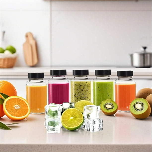 shiyou-12 Pack 4 oz Glass Ginger Shot Bottles with Caps, Leak