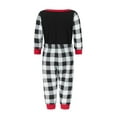 thumbnail image 5 of EYIIYE Family Christmas Pajamas Matching Sets, Letter &Santa Hat Print Long-Sleeved Round Neck Tops + Plaid Pattern Trousers Sleepwear, 5 of 10