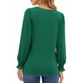 thumbnail image 5 of UVN Blouses for Women Square Neck Long Sleeve Shirts Dressy Casual Tunic Tops, 5 of 11