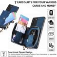 thumbnail image 6 of for Samsung Galaxy S21 Wallet Case, Crossbody Phone Purse with Card Holder for Women, Zipper PU Leather Carrying Cover Gift with Shoulder Strap Kickstand Anti-drop for S21 - Blue, 6 of 10