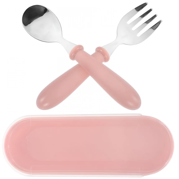 ACDANC Infant Fork Toddler Utensils Pink Stainless Steel 1 Set 4.92X1.02X0.59In