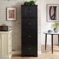 thumbnail image 2 of Leumius 72.4" Tall Storage Cabinet Tall Storage Cabinet with 8 Doors and 4 Shelves ,Bookshelf for Living Room, Kitchen, Dining Room, Office Black, 2 of 9