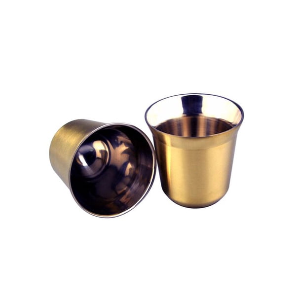 UMMH Mugs 80ml 160ml Set of 2 Stainless Steel Espresso Cups Set