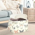 thumbnail image 5 of Beige Vintage Butterfly Large Storage Bins with Linen Collapsible Lid Storage Box 16.7 x 12.6 x 11.8in, 5 of 7