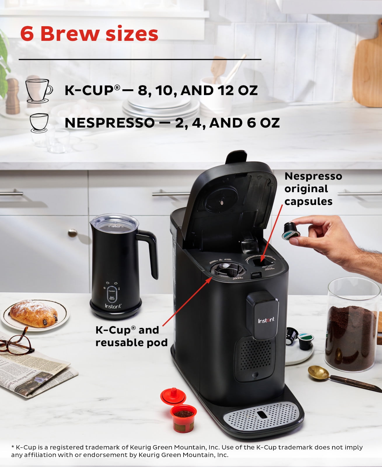 Instant Solo Café 2-in-1 Single Serve Coffee Maker for K-Cup Pods and  Ground Coffee, Black - Yahoo Shopping