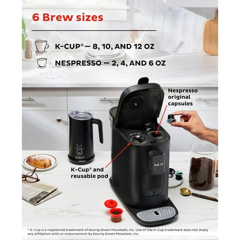 Instant Pod 2-in-1 Coffee and Espresso Maker 2 in 1 Single Brew for K-Cup  Pod 810028580824
