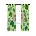 thumbnail image 7 of Happy St. Patrick's Day Blackout Curtains for Bedroom, Spring Lucky Shamrock Cloud Green Thermal Insulated Kitchen Drapes with Grommets, Light Blocking Window Treatment, 2 Panels 27.5" x 39", 7 of 7