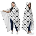 thumbnail image 2 of Wearable Blanket,White Butterfly Black Pattern Hooded Wearable Flannel Blanket for Adults & Teens,Winter Poncho Shawl Wrap Cape Cozy Anti-Pill,60"x80", 2 of 5