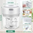 AcserGery Mini Electric Food Processor Chopper, 250ml Cordless Electric
