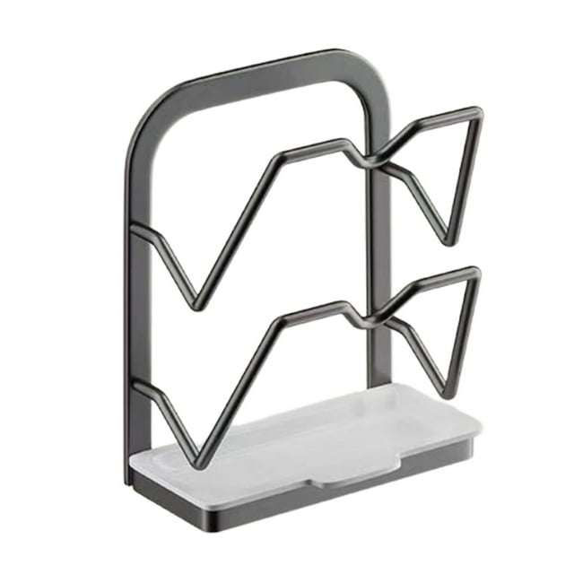 Ohufall Drill-Free Wall Mounted Pot Lid Rack Kitchen Lid Organizer Storage For Cutting Board Chopping Board Kitchen Storage