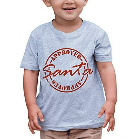 

7 ate 9 Apparel Kids Santa Approved Christmas T-Shirt Grey