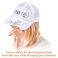 thumbnail image 3 of Adults Mesh Baseball Cap Fishing Beach Hats with Fan, USB Rechargeable Sun Protection Hat with Cooling Fan for Men, Adjustable, Spring Summer, 3 of 5