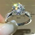 thumbnail image 2 of EOEMY Round Cubic Zircon Gorgeous 925 Silver Filled Ring Women Wedding Ring Sz 6-10-7, 2 of 5