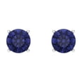 thumbnail image 3 of 0.5 Ct Round Cut Studs Blue Tanzanite 14K White Solid Solid Gold Everyday Dainty Earrings Screw Back, 3 of 7