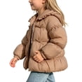 thumbnail image 5 of Dnhxils Girls Jacket Winter Lightweight Puffer Coat Toddlers Trendy Hooded Zip Up Jacket Kids Winter Warm Clothes Brown 5-6 Years, 5 of 5