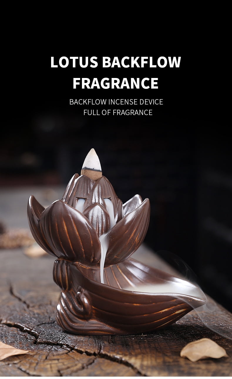 Incense Burner Waterfall Smoke, Indoor Waterfall Backflow Incense Holder, Aromatherapy Ornament, Backflow Incense Cones for Indoor Learning and Working Yoga