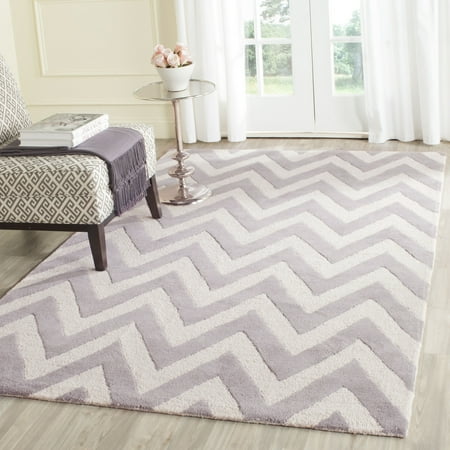 SAFAVIEH Cambridge Kaitlyn Geometric Wool Area Rug, Silver/Ivory, 11'6" x 16'