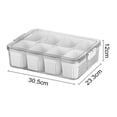 thumbnail image 3 of Large Snack Box with Lid Divided Serving Tray Clear Organizer for Candy Building Blocks Nuts Snacks with 8 Compartments Portable Charcuterie Container for Storage And Display Snack Platters-White, 3 of 9