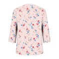 thumbnail image 4 of Women's Plus Size Tops V Neck 3/4 Sleeve Blouse Boho Floral Print Shirt Button Up Dressy Tops Casual Summer Outfits for Women, 4 of 5