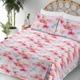 thumbnail image 3 of Ambesonne Floral Fitted & Flat Sheet with Shams 4 Pcs Set, Vintage Romance Art Flowers, Calking, Soft Blue and Pale Pink, 3 of 5