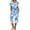 Blue, variant on SwiftWear Summer Sleep Pajamas Set for Women V-neck Charm Floral Printed Top, Stretchy Capri Pants with Side Pockets 2 Pajama Sets