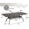 thumbnail image 2 of Haverchair 86.6”Outdoor Patio Anti-Rust Cast Aluminum Rectangle Table Set with 2.0" Umbrella Hole, 2 of 8