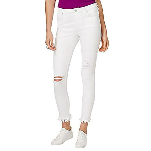 Armani Exchange Rip Repair Skinny Jeans (White, 26) - Walmart.com ...
