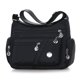 thumbnail image 2 of Bolso bandolera multibolsillos para mujer, de nailon impermeable, de un solo hombro, de viaje, color negro, 2 of 8