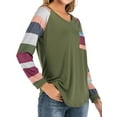 thumbnail image 2 of Women Round Neck Long Sleeves Color Block Tunic Shirt, 2 of 8