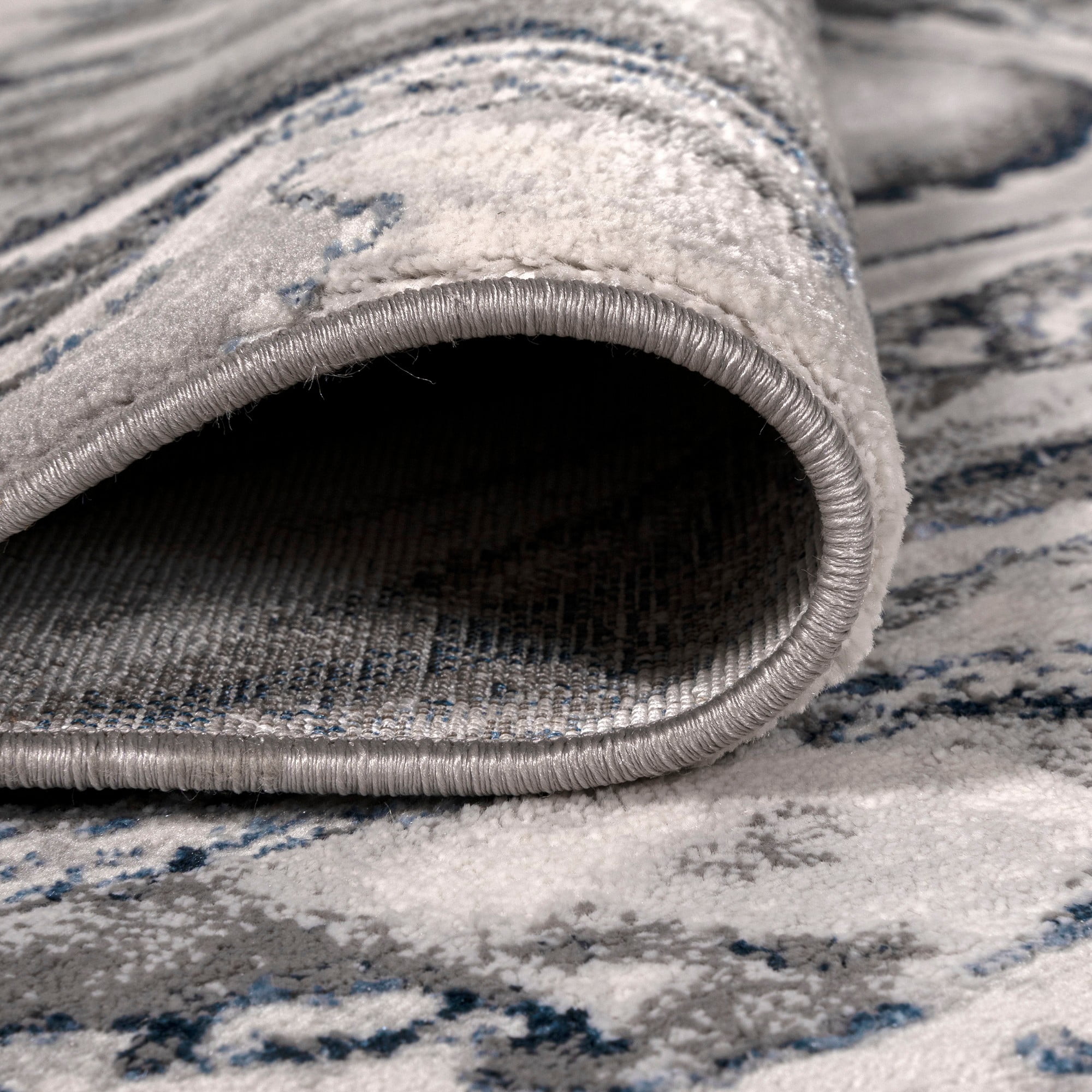 JONATHAN Y SILK ORCHID 2 x 10 Runner Rug, Swirl Marbled Abstract - Gray/Blue, SOR203B-210