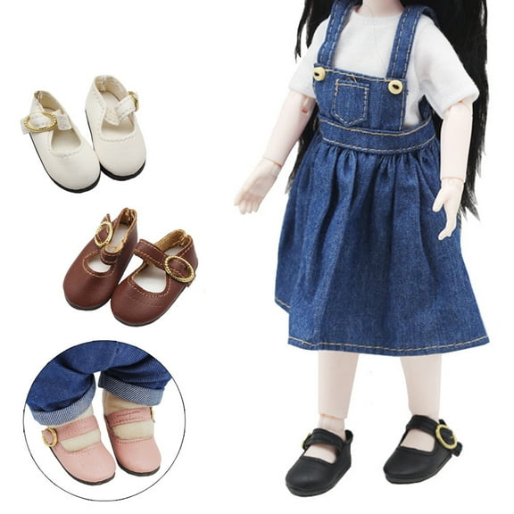 1 Pair Doll Shoes Adjustable Buckle Cute Wearable Exquisite Accessory Doll Dress Up Stylish 15cm Cotton Stuffed Idol Mini Shoes Boots Birthday Gift