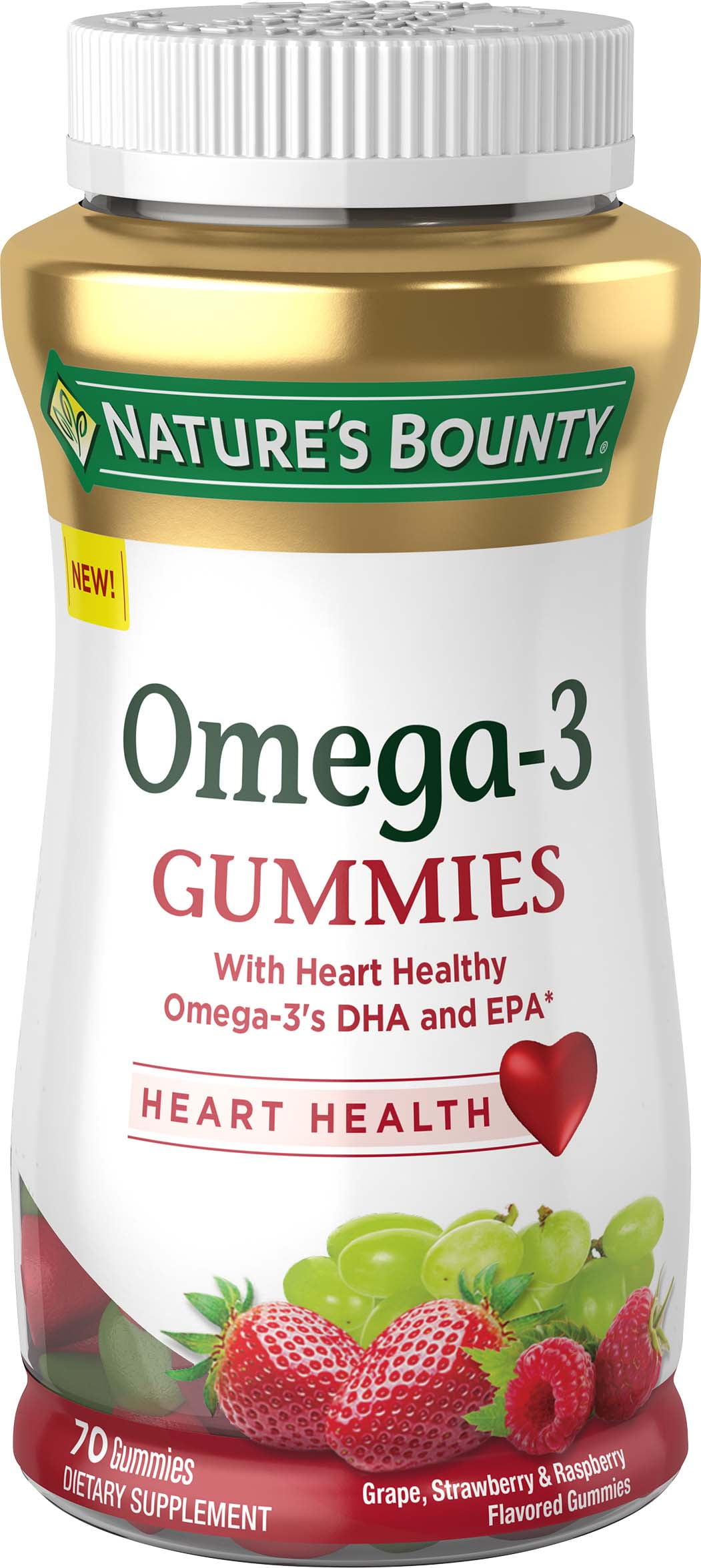 Nature's Bounty Omega-3 Gummies, Mulit-Flavored, 70 Ct