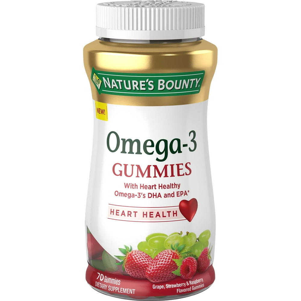 Nature's Bounty Omega3 Gummies, MulitFlavored, 70 Ct